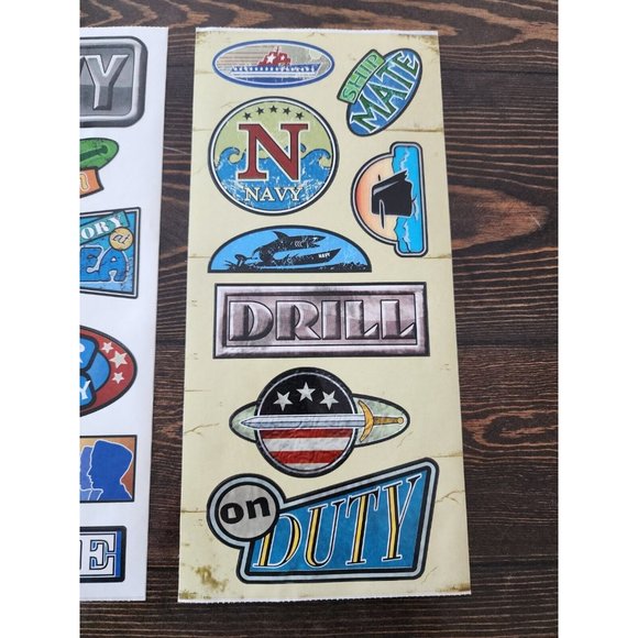 Scrapbooking Stickers Lot NAVY Armed Forces Patriotic New Vintage Retired #22 - Picture 4 of 6